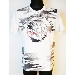 Elől mintás, rugalmas, pamutos anyagú férfi póló M-2XL