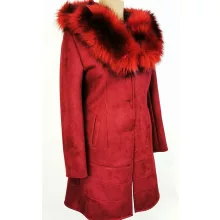 Irha hatású, kapucnis, hosszú kabát S-2XL