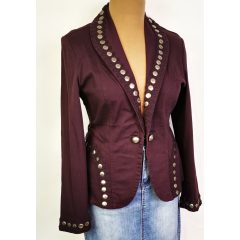   Hosszú ujjú,  egy gombos, elől díszített, szteccses anyagú blézer XL-4XL