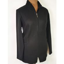 Álló nyakú, cipzáras, zsebes, átmeneti pulóver 42-52