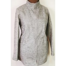 Álló nyakú, cipzáras, zsebes, átmeneti pulóver 42-52