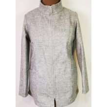 Álló nyakú, cipzáras, zsebes, átmeneti pulóver 42-52