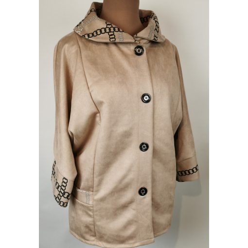 Szintetikus velúr anyagú, őszi-tavaszi kabát 3XL/5XL