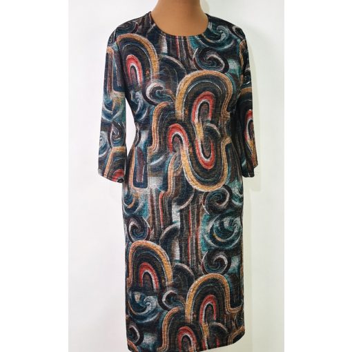 Színes mintás, pamutos anyagú ruha L-5XL