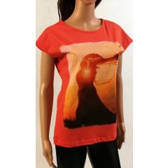   Nagyméretű," lamour" díszítésű, színes, rövid ujjú felső S-M