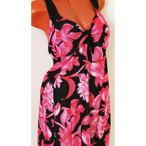Hosszú felső részű, vékony szivacsbetétes tankini 5XL-9XL