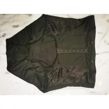 Magasított derekú, elől kapcsos, csipke díszítésű, dupla, selymes anyagú, alakformáló fehérnemű XL/2XL-3XL/4XL