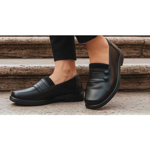 Elől díszített, teletalpú cipő  37-42