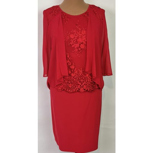 Kétrészes alkalmi kosztüm, felső része dupla muszlin anyagú 42-52