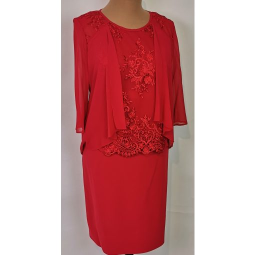 Kétrészes alkalmi kosztüm, felső része dupla muszlin anyagú 42-52