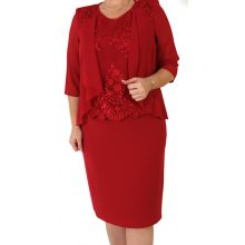 Kétrészes alkalmi kosztüm, felső része dupla muszlin anyagú 42-52