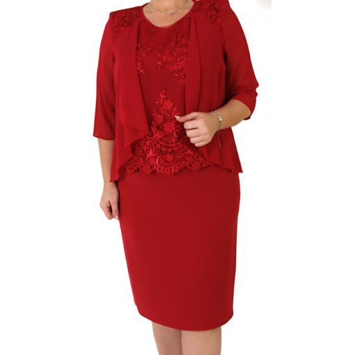 Kétrészes alkalmi kosztüm, felső része dupla muszlin anyagú 42-52