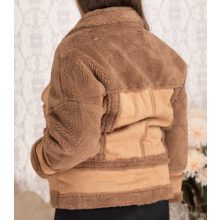 Irha hatású, zsebes, cipzáras, szőrme bélelt dzseki M/L, L/XL