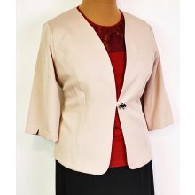 Bézs színű, 3/4-es ujjú, egy gombos  blézer L-3XL