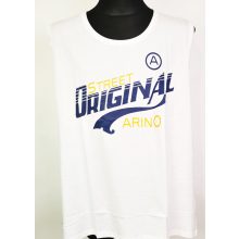 Kerek nyakú, ujjatlan feliratos, pamutos anyagú férfi felső  3XL-6XL