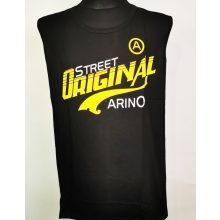 Kerek nyakú, ujjatlan feliratos, pamutos anyagú férfi felső  3XL-6XL