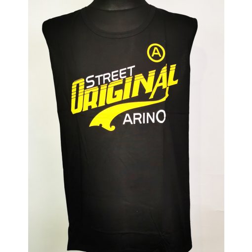 Kerek nyakú, ujjatlan feliratos, pamutos anyagú férfi felső  3XL-6XL