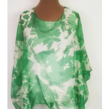 Kerek nyakú, 3/4-es ujjú, dupla muszlin anyagú alkalmi felső XL/2XL