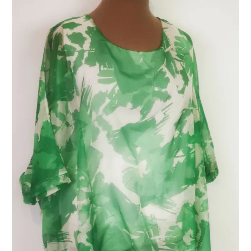 Kerek nyakú, 3/4-es ujjú, dupla muszlin anyagú alkalmi felső XL/2XL
