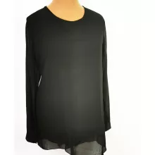 Dupla, muszlin anyagú, hosszú ujjú, aszimmetrikus aljú alkalmi felső 3XL/4XL