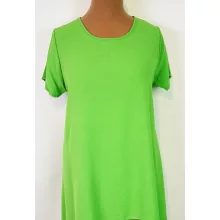 Kerek nyakú, rövid ujjú, lefelé bővülő, világoszöld színű, selymes anyagú felső  2XL/4XL