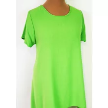 Kerek nyakú, rövid ujjú, lefelé bővülő, világoszöld színű, selymes anyagú felső  2XL/4XL