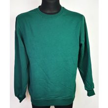 Kerek nyakú,  hosszú ujjú, zöld színű férfi pulóver S-2XL