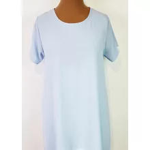 Kerek nyakú, rövid ujjú, lefelé bővülő, világoskék színű, selymes anyagú felső  2XL/4XL