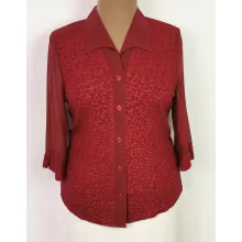 Ingnyakú, elől végig gombos, 3/4-es ujjú felső L-4XL