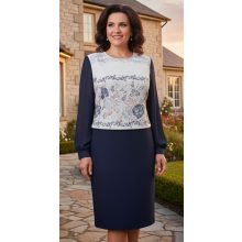 Fehér alapon színes mintás, alkalmi ruha 46-54