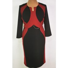 Bordó színű betéttel és csattal díszített alkalmi ruha 46-54