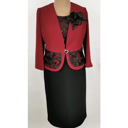 Gyönyörű, enyhén csillogó hímzéssel díszített, két részes alkalmi kosztüm 42-56