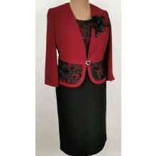 Gyönyörű, enyhén csillogó hímzéssel díszített, két részes alkalmi kosztüm 42-56