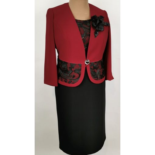 Gyönyörű, enyhén csillogó hímzéssel díszített, két részes alkalmi kosztüm 42-56