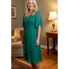 Zöld színű, alkami, muszlin ruha 46-52