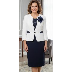 Gyönyörű, sötétkék-fehér színű kosztüm 42-56