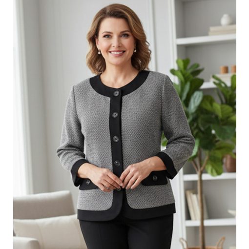 Fekete-világosszürke színű blézer 44-54