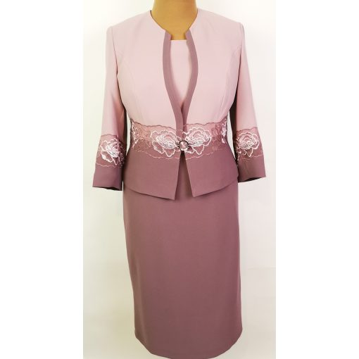 Gyönyörű, mályva színű, két részes alkalmi kosztüm 42-56