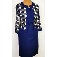 Fehér, pöttyös mintával díszített ruha 44-56