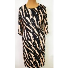 Fekete-barna  mintával díszített ruha 42-52