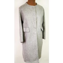 Kerek nyakú, patentos záródású, szövet anyagú átmenti kabát, ajándék sállal XL-2XL