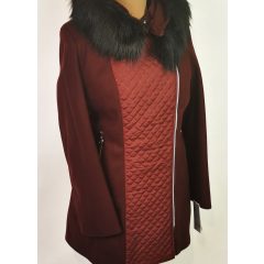   Latex betétes, levehető kapucnis, zsebes, cipzáras, polár bélelt kabát 42-52