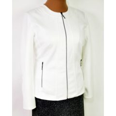   Bársonyos tapintású anyagú, fehér színű  blézer 46-54