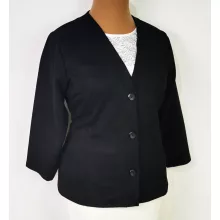 "V" nyakú, 3 gombos, zsebes, 3/4 ujjú, bársonyos tapintású alkalmi blézet XL-4XL