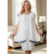 Muszlin rátétes alkalmi ruha, ajándék lánccal 44-54