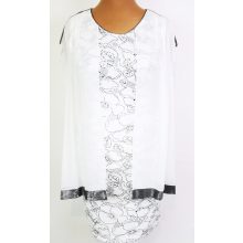 Muszlin rátétes alkalmi ruha, ajándék lánccal 44-54