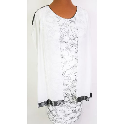 Muszlin rátétes alkalmi ruha, ajándék lánccal 44-54