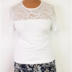 Fehér  színű, rövid  ujjú felső 42-52