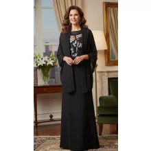 Gyönyörű, fekete színű alkalmi maxi ruha 48-60