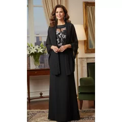 Gyönyörű, fekete színű alkalmi maxi ruha 48-60